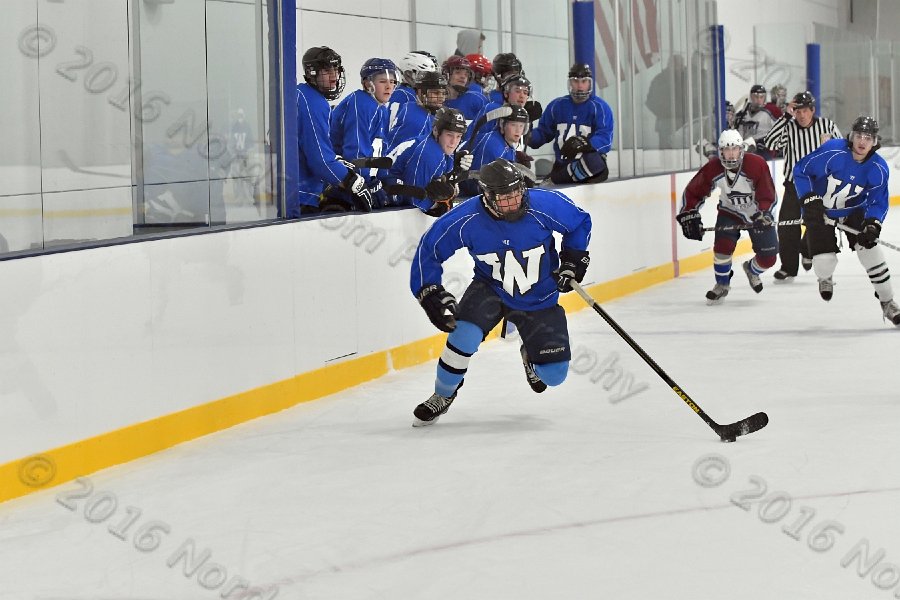 Wheaton College Men\'s Ice Hockey vs Middlesex Community College. - Photo By: KEITH NORDSTROM